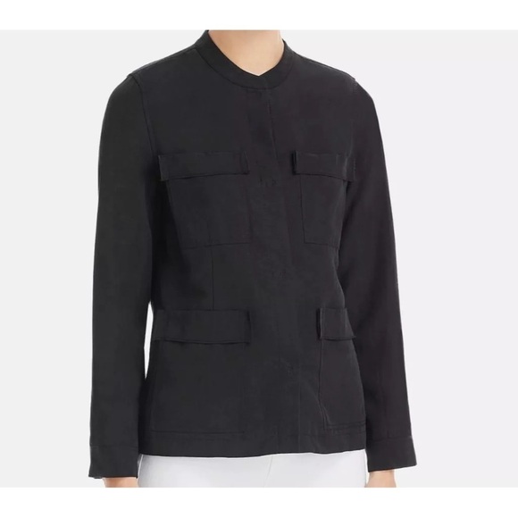 $399 Kobi Halperin Women's Black Starr Snap-Front Military Shirt Jacket Size LG - Picture 12 of 12